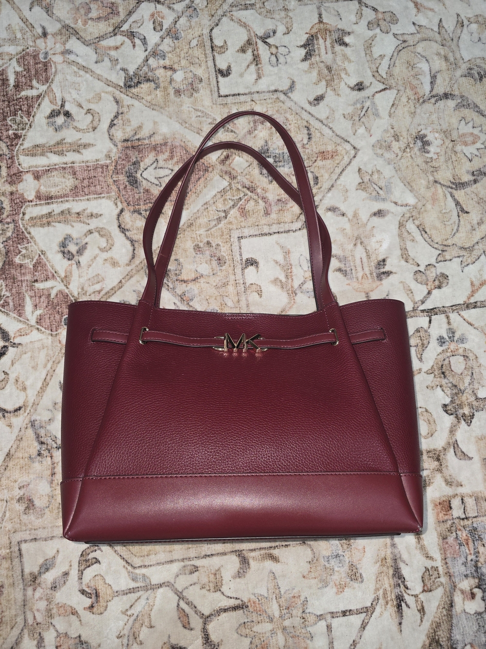 Michael Kors Reed Burgundy Leather Tote
